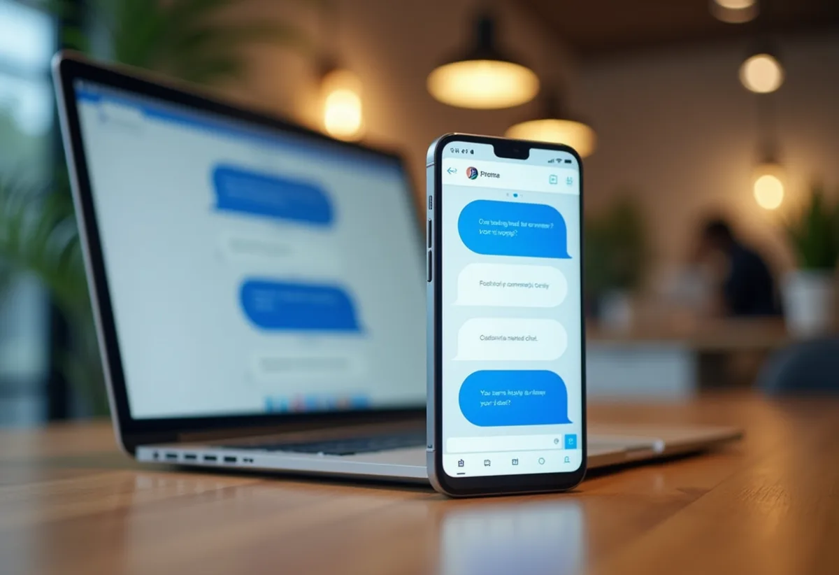 KI-Chatbot auf Laptop und Smartphone - professionelle Chat-Oberfläche für Unternehmenswebsites