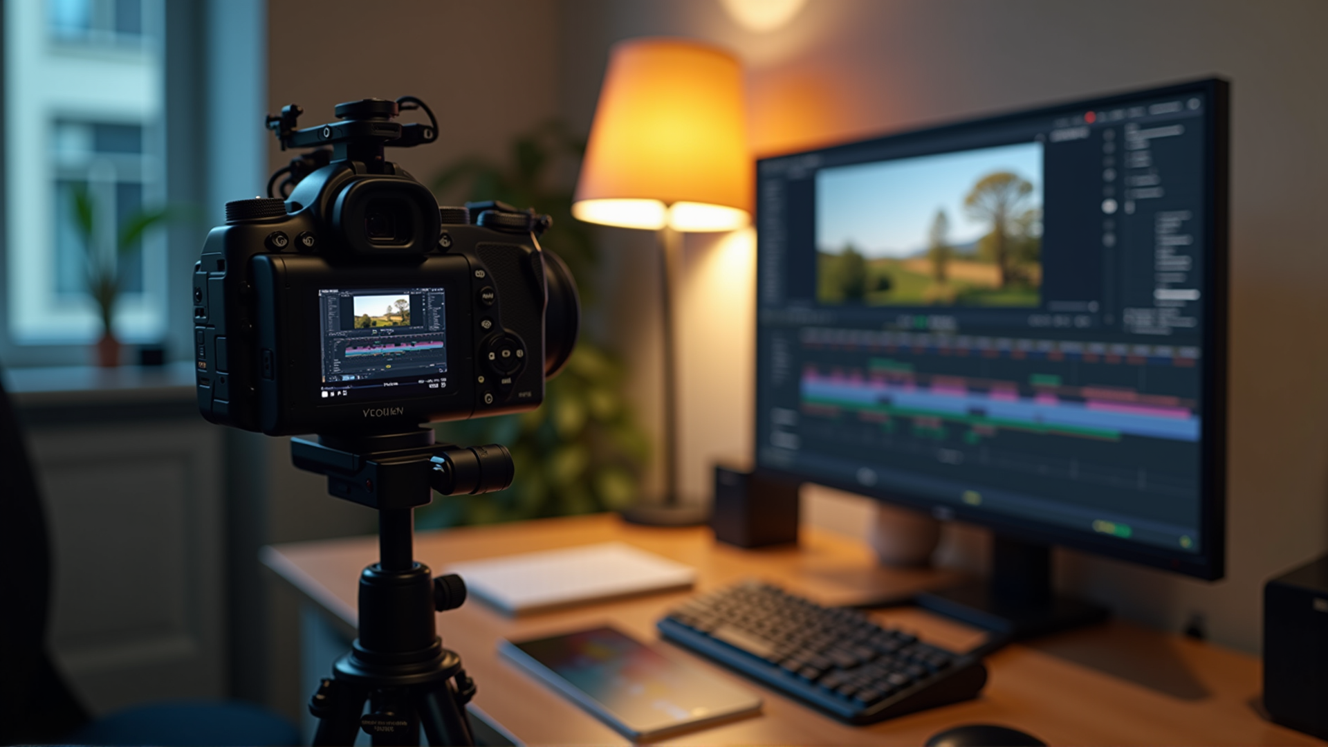 Professionelle Video-Schnitt-Software DaVinci Resolve auf Monitor