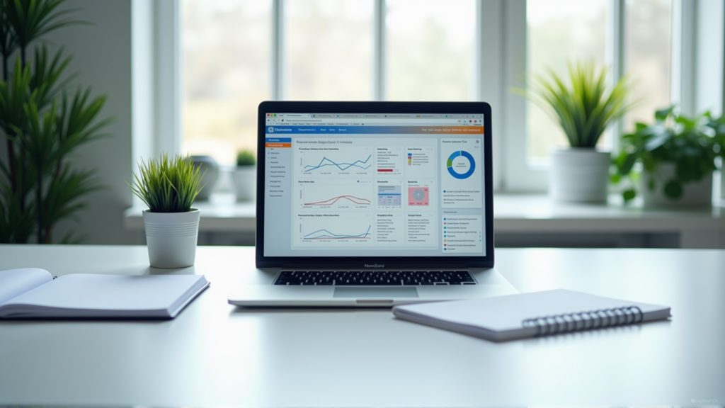 Moderner Arbeitsplatz mit Workflow-Automation-Dashboard auf Laptop und Bildschirmen